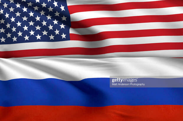 USA and RUSSIA Flag