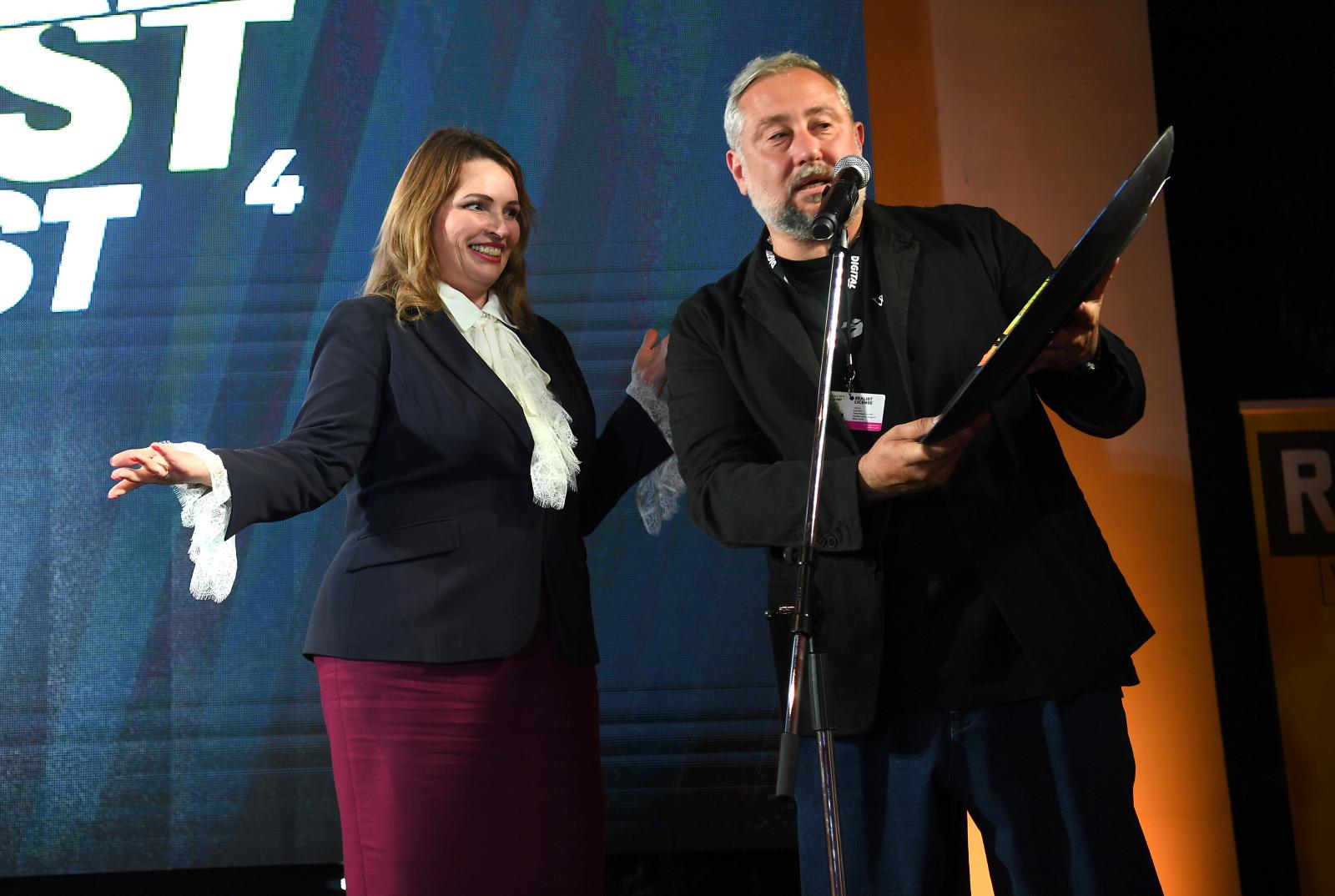 Юрий Быков, Агния Кузнецова, Нино Нинидзе на открытии REALIST WEB FEST в Нижнем Новгороде