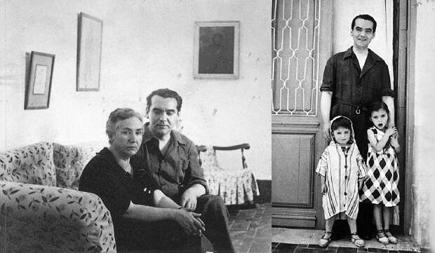 Дон Федерико с матерью и племянниками.