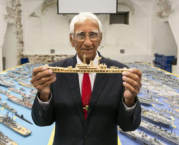 The retired company director has created more than 250 Royal Navy ships including HMS Ark Royal, HMS Belfast and HMS Sheffield as well as many American vessels and those of other nations