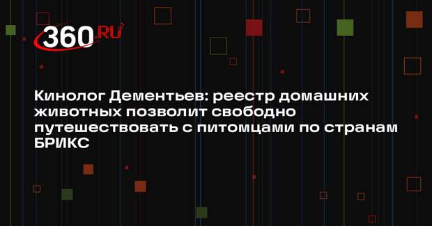 Кинолог Дементьев: реестр домашних животных позволит свободно путешествовать с питомцами по странам БРИКС