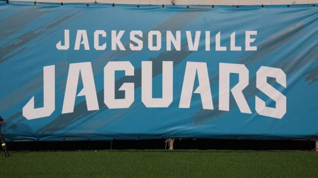 A Jacksonville Jaguars logo at EverBank Stadium.