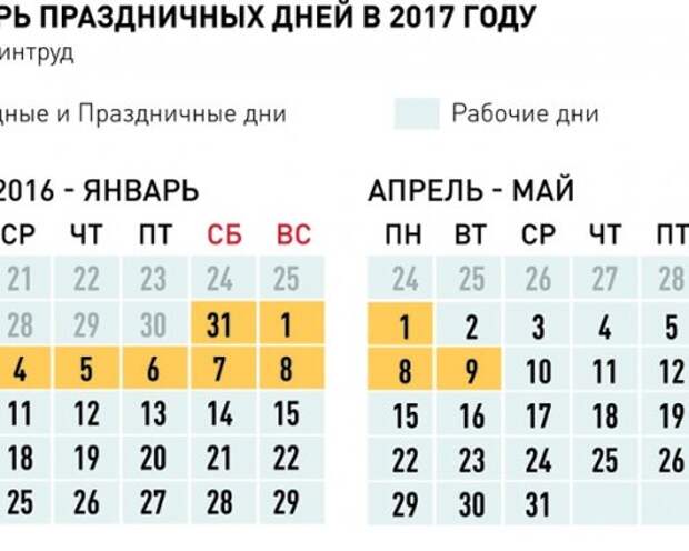 Праздники 2017 год