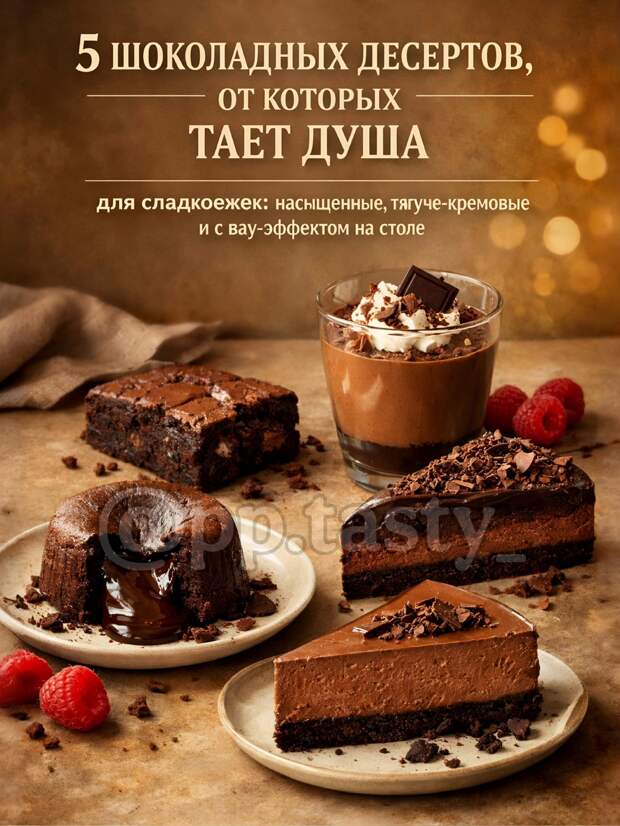 Кулинария>5 шоколадных десертов!