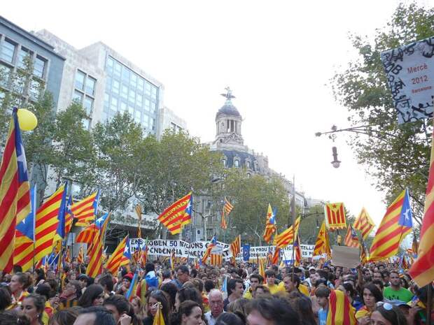 Демонстрация 1,5 млн человек за независимость Каталонии (11 сентября 2012 г.)