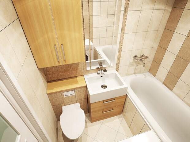 Для оформления ванной нужно выбирать компактную мебель. / Фото: Freelancehack.ru