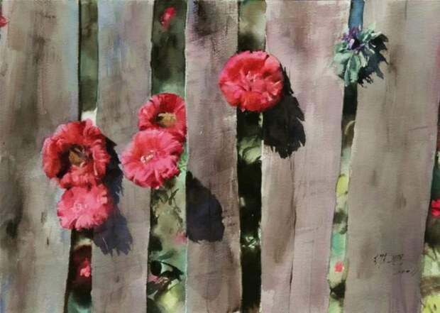 художник Guan Weixing акварели - 09