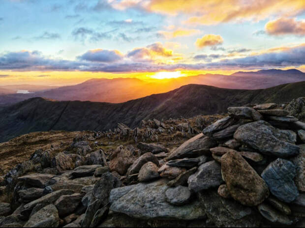 Закат на горных хребтах Fairfield Horseshoe