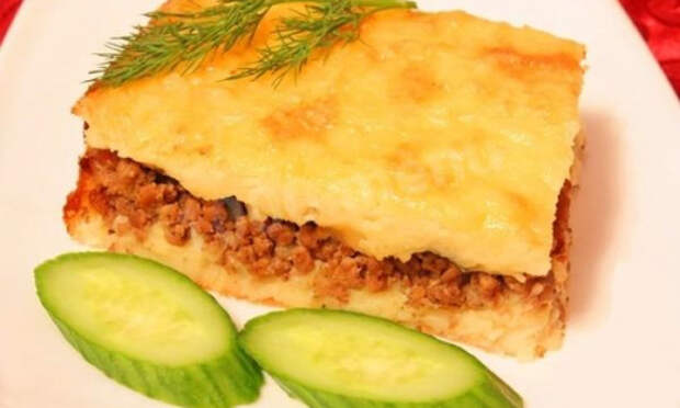 Картофельная запеканка с мясной начинкой 