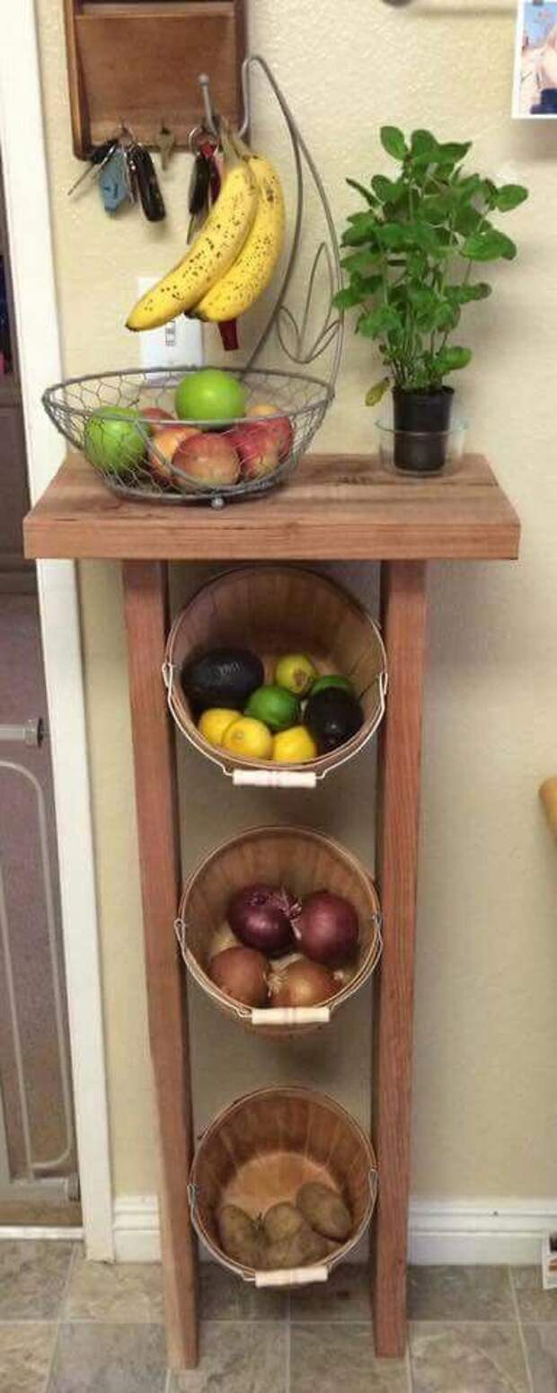 этажерка для овощей деревянная на кухню