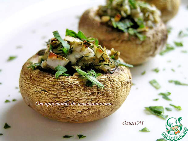 Шампиньоны с луком и чесноком