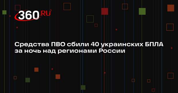 Минобороны: 40 дронов ВСУ сбили над Россией минувшей ночью