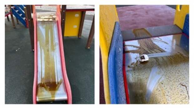 Залитая маслом детская площадка / Фото: Людмила Подгора