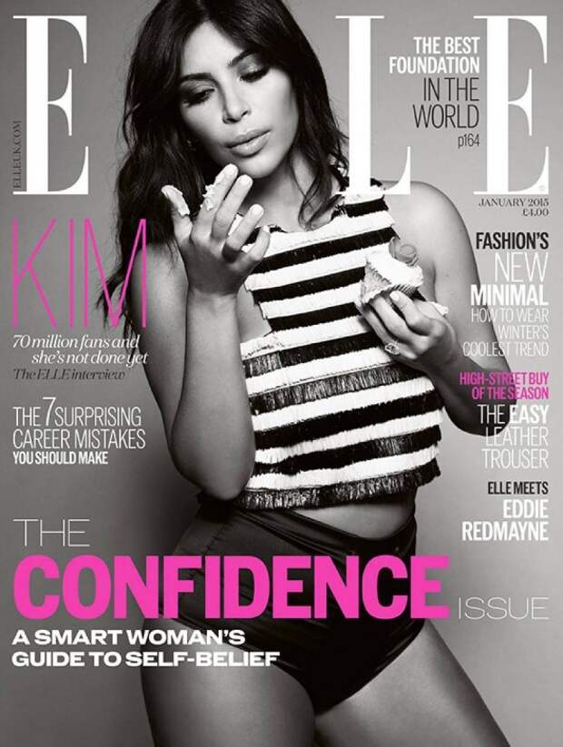 Kim Kardashian ELLE UK 3 Covers In Short Dresses
