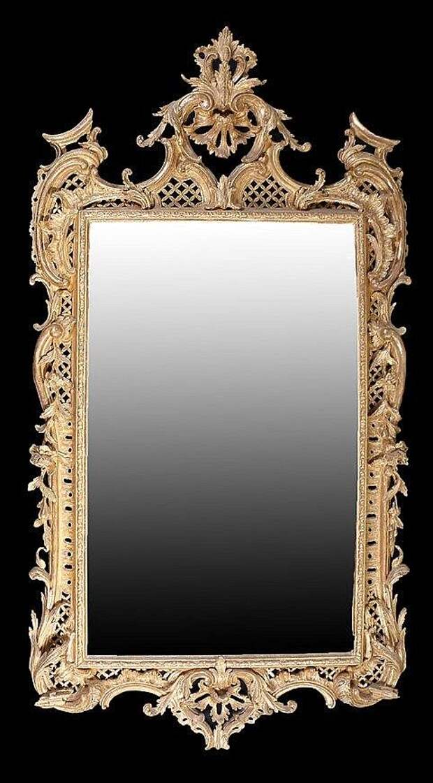 Superb George II English rococo gilt framed mirror, circa 17