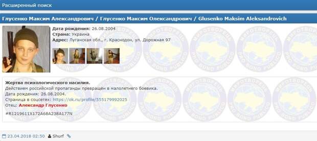 Дожились: «Миротворец» внес в свою базу данные ребенка из ЛНР 