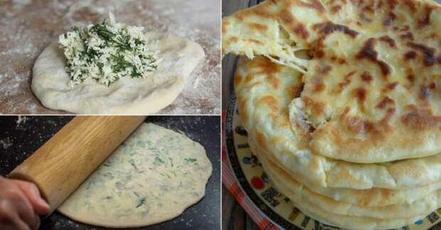 Хычины с сыром и зеленью