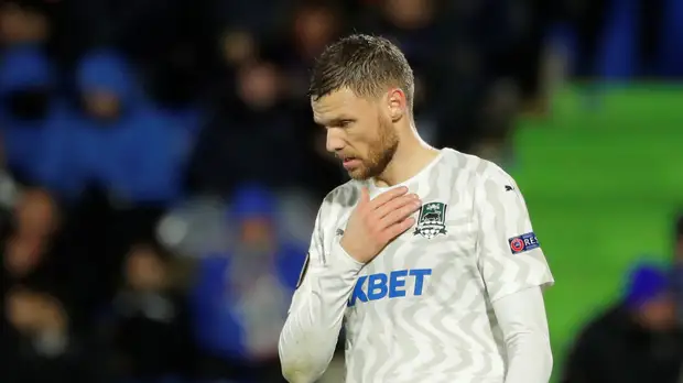 Футболист «Краснодара» Берг забил в ворота «Ренна» в матче Лиги чемпионов