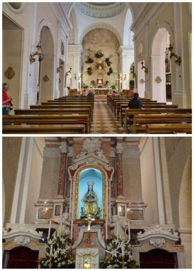 Центральный зал для литургий (Santuario Madonna della Corona). | Фото: parrocchiadibelfiore.it.