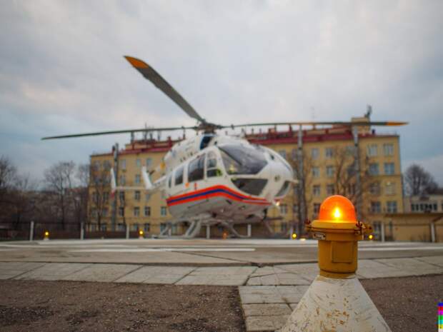 Спасение на вертолете после ДТП в Выхино-Жулебино. Фото Департамента ГОЧСиПБ г.Москвы