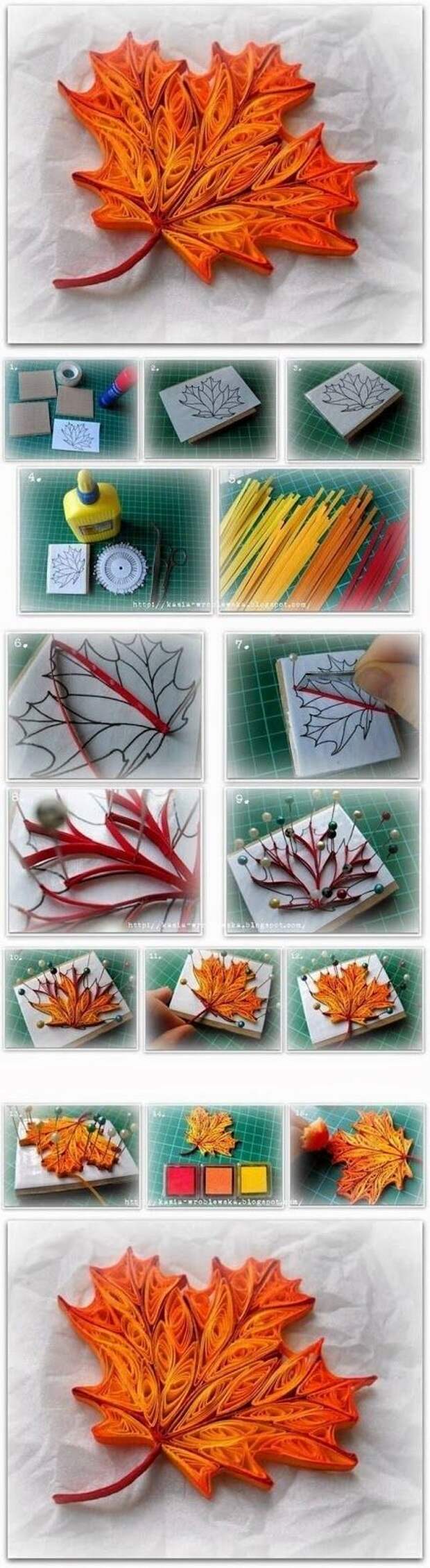 quilling a maple leaf