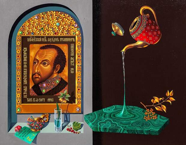 Чайник и малахитовый стол_61 x 76,2_х.,м._Частное собрание.jpg Чайник и малахитовый стол_61 x 76,2_х.,м._Частное собрание.jpg