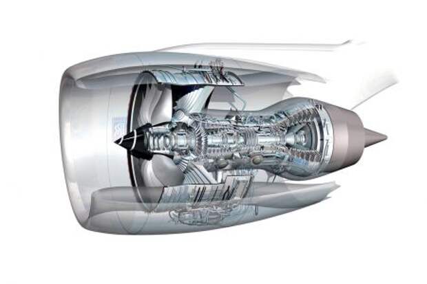 Двигатель Rolls-Royce Trent 1000 в разрезе