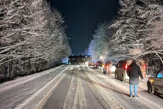 Под Касимовым перевернулся автовоз, образовалась пробка