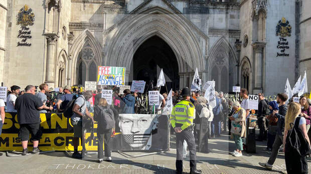 "Этот человек невиновен": протесты сторонников Ассанжа проходят в Лондоне