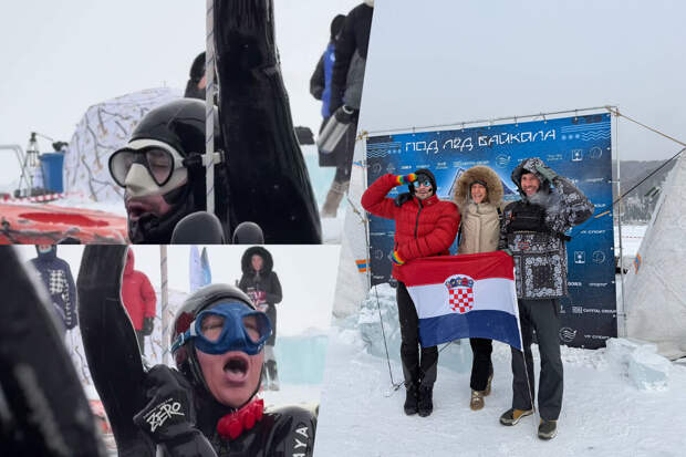 На Байкале спортсмены установили три мировых рекорда в нырянии под лед