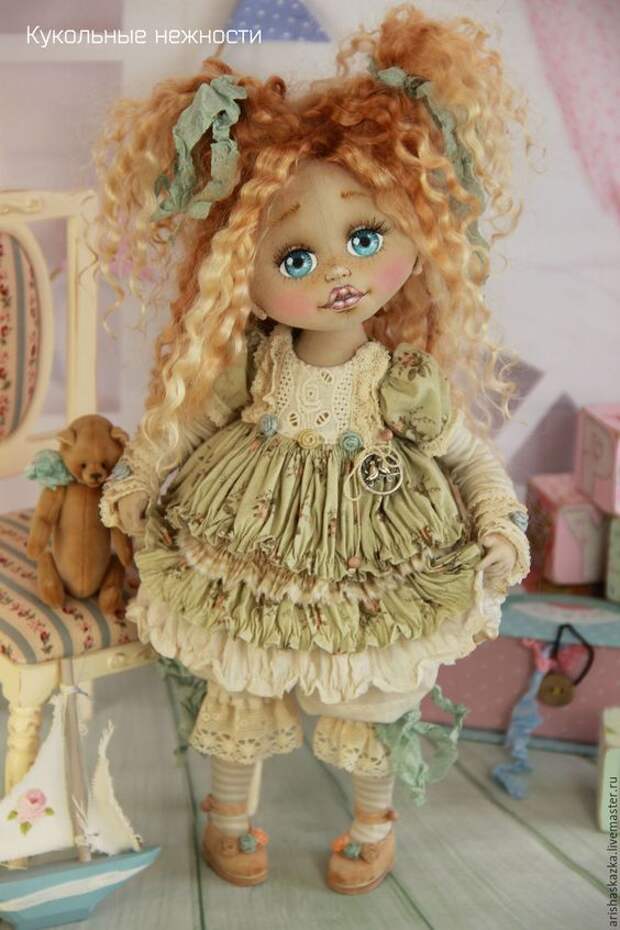 Купить Ляля  . Кукла авторская текстильная artdoll - шебби, шебби-шик, шебби шик, бохо: 