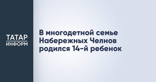 В многодетной семье Набережных Челнов родился 14-й ребенок