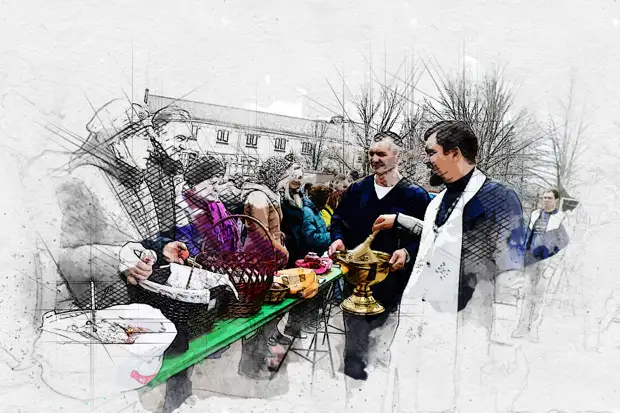 Вдовин вместе с священнослужителем освятил куличи орловцев