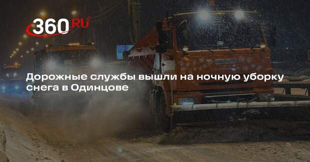 Дорожные службы вышли на ночную уборку снега в Одинцове