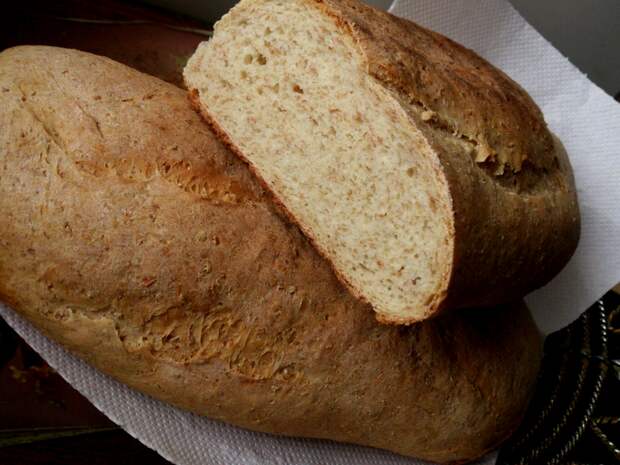 Пшеничный хлеб с отрубями - полезно и вкусно.