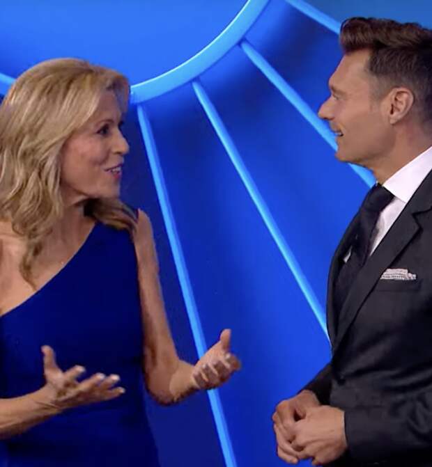 Ryan Seacrest and Vanna White on Wheel of Fortune.