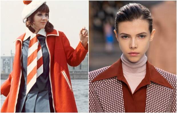 Воротники с заостренными концами зрительно удлиняет шею