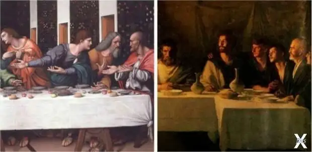 На картине изображены апостолы в рене...