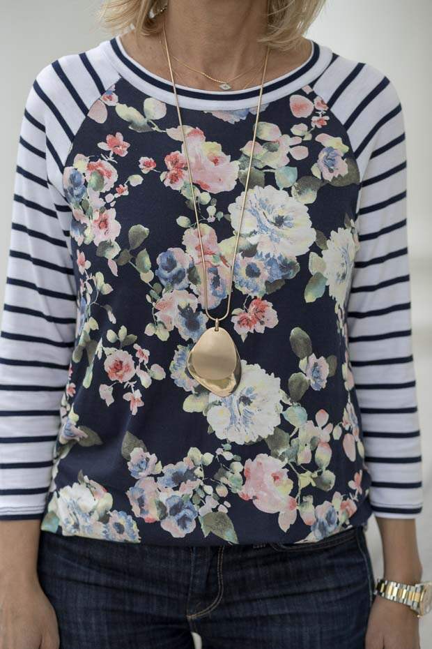 mixing ivory and navy with some bold color and patterns for todays fashion style feature outfit