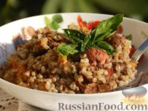 Фото к рецепту: Гречка с куриной печенью