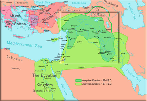 Ассирийская империя между 9 и 7 веками до нашей эры.