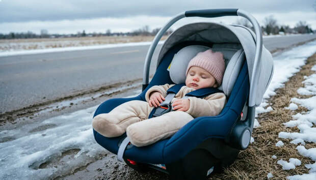 Брошенную автолюльку с младенцем нашли подростки на обочине дороги в Орске