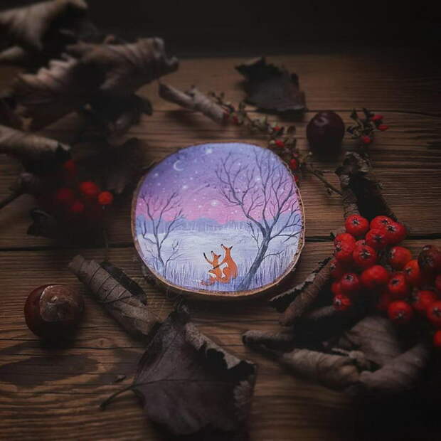 Рисунки на деревянных спилах Forest Design