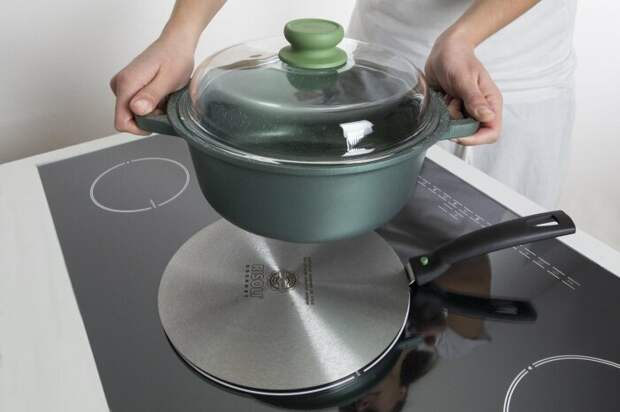 При использовании посуды с дном маленького диаметра следует приобретать специальный переходник / Фото: remontu.com.ua