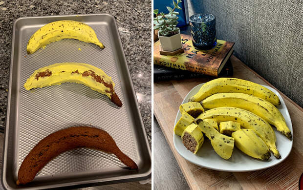 Формочки для выпекания из банановой кожуры. \ Фото: kvartira.mirtesen.ru.