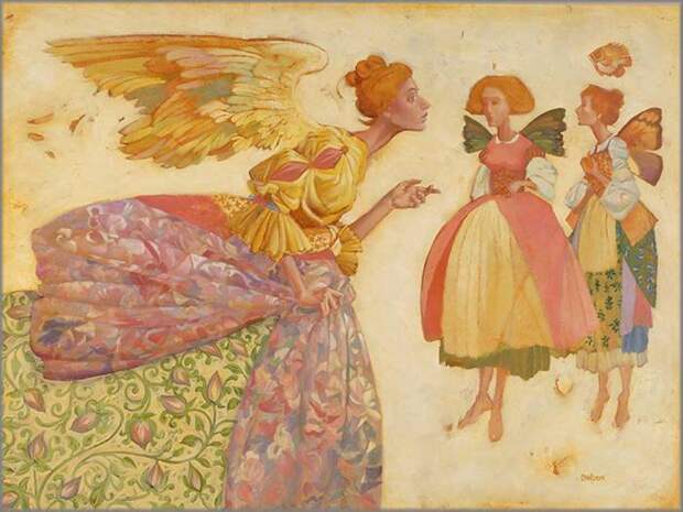 Ангел с двумя феями. Автор: Джеймс С.Кристенсен.