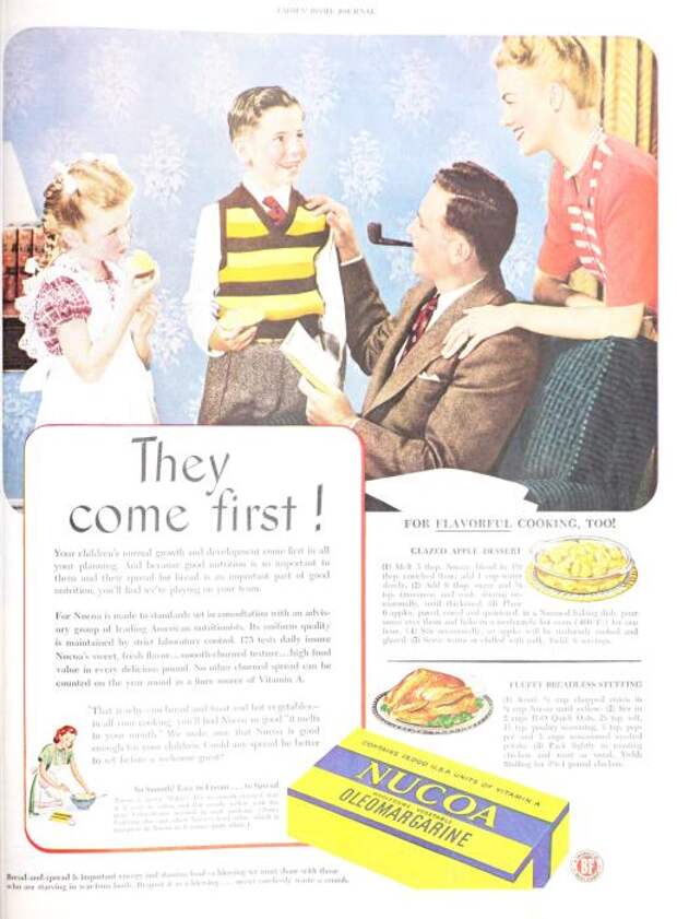 Реклама маргарина в журнале The Ladies' Home journal, 1947. / Фото: wikipedia.org
