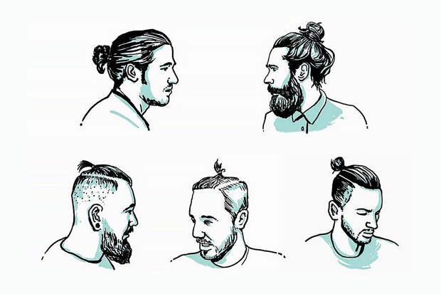 Прическа man bun - виды