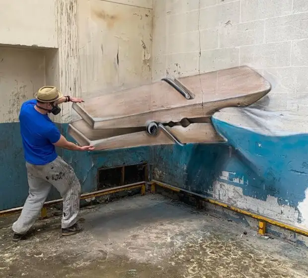 Французский художник превращает обшарпанные углы в невероятно реалистичные объекты