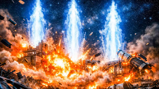 Столбы синего огня в небо: Рванул завод по производству "Фламинго". На Украине не поверили, а потом грохнула детонация